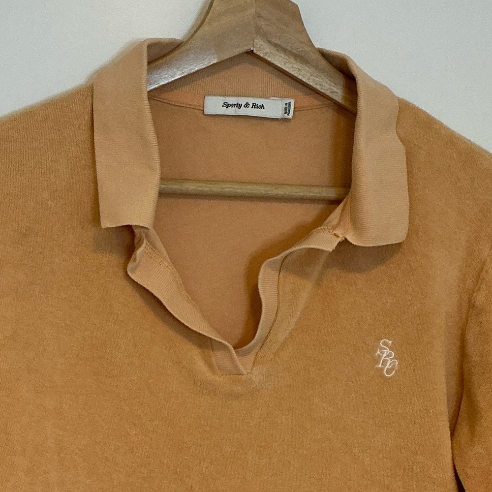 Sporty & Rich Tan V-Neck Sweater - Picture 3 of 6